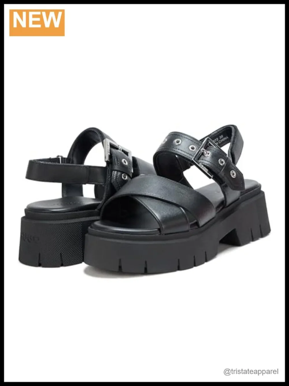 Women's Kris Chunky Platform Slingback Sandals Buckle Strap Polyurethane Sole